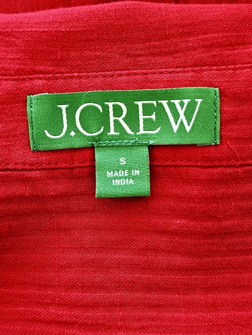 J. Crew Red Long Beach Shirt in Airy Gauze